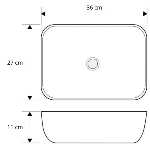 Lavamanos Rectangular Negro Mate Cerámica Estilo Minimalista - Image 5