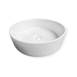 Lavamanos redondo alto blanco en cerámica sobreponer para baño moderno