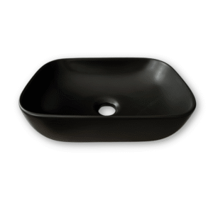 Lavamanos rectangular negro mate de cerámica sobreponer moderno