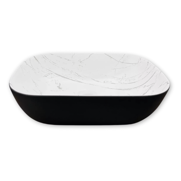 Lavamanos Rectangular Marmolizado Negro – Diseño de Lujo - Image 2