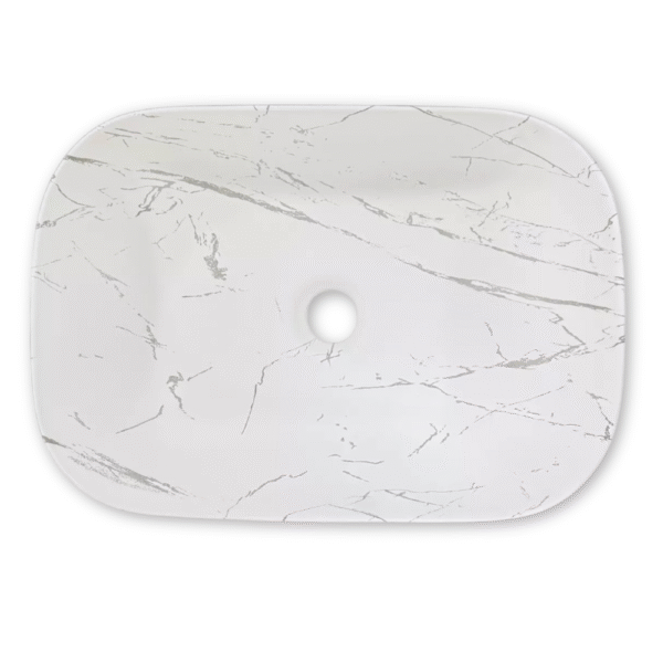 Lavamanos Rectangular Marmolizado Negro – Diseño de Lujo - Image 3