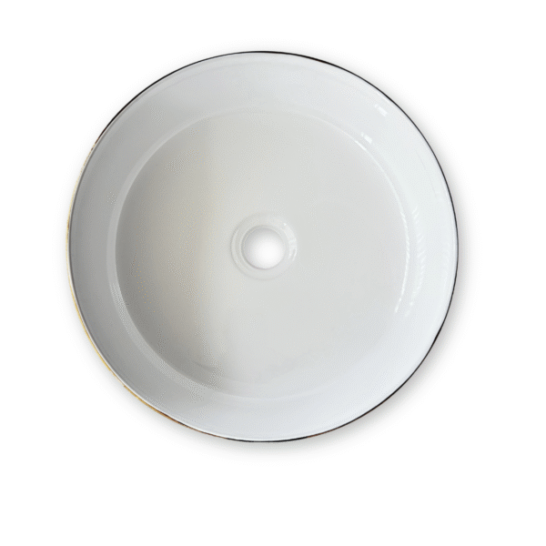 Lavamanos Blanco con Dorado – Diseño Moderno en Cerámica - Image 3